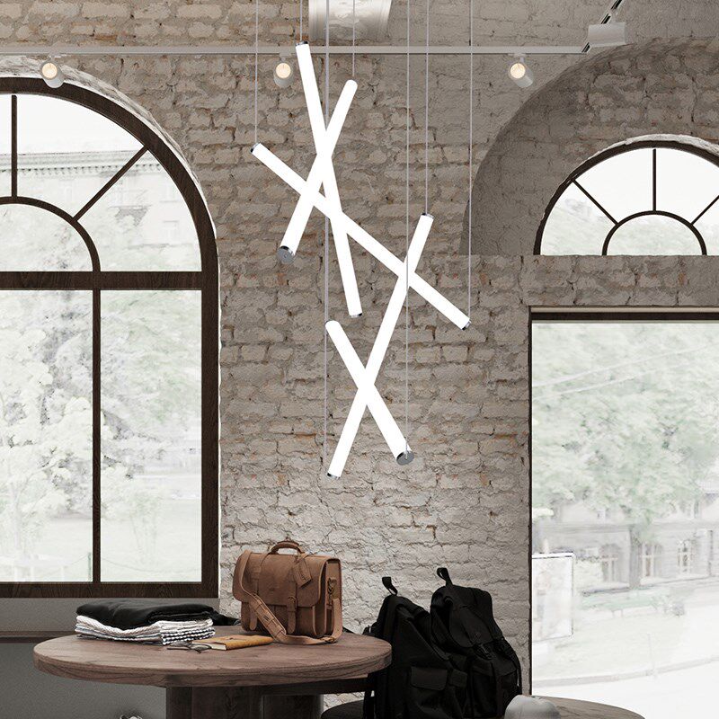 吊装灯管led长条吊灯办公室经理室员工位商场超市展厅图书馆教室