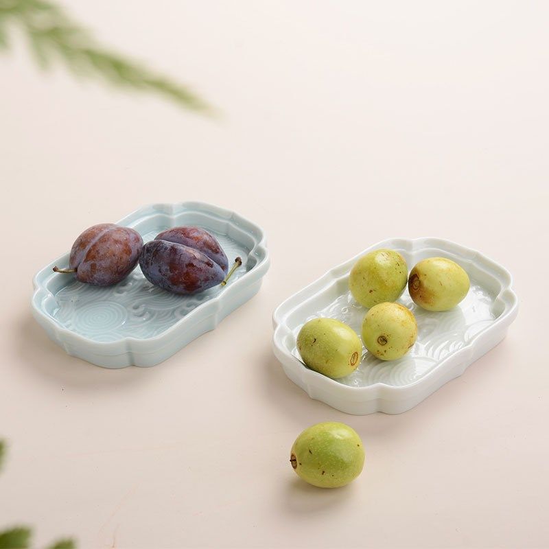 复古陶瓷海浪如意果盘家用创意中式点心盘小吃水果碟子干果盘托盘,餐饮具,果盆/果盘/果篮,淘宝优惠券,粉丝福利购,淘宝优惠卷