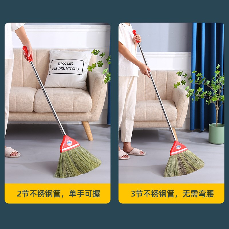 5DBJ手工编织芒草扫把簸箕套装不沾头发扫帚老式家用扫把单个