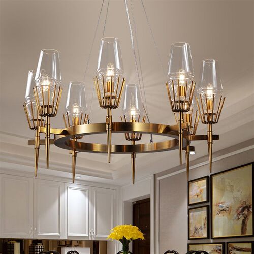 全铜后现代简约客厅创意艺术简奢玻璃餐厅卧室设计师样板间吊灯