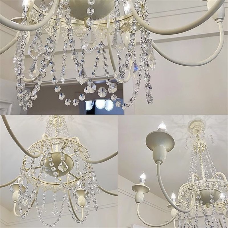 法式复古客厅吊灯水晶美式乡村别墅大气公主房卧室餐厅奶油风灯具