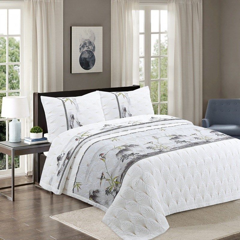 米莱娅新款床盖正面斜纹棉布反面平纹棉布绣花绗缝夹棉中国风,床上用品,床品套件/四件套/多件套,淘宝优惠券,粉丝福利购,淘宝优惠卷