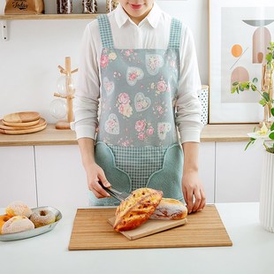 可爱围腰日式 家用可擦手防水围裙女时尚 厨房大人做饭防油罩衣男女