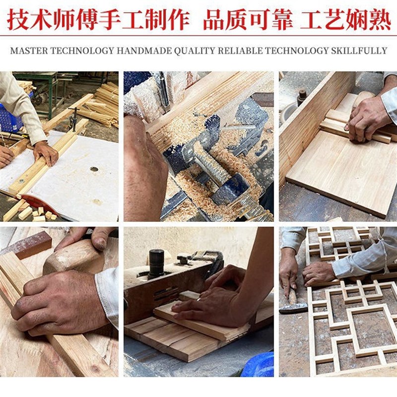 月洞门中式隔断实木花格 客厅中式装修月亮门博古架圆拱门