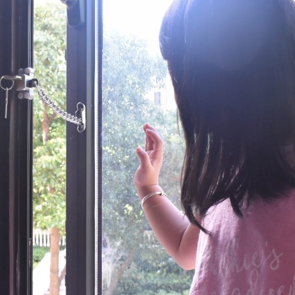 平开窗锁 铝合金窗防盗锁 链条锁扣塑钢推拉窗户限位器防撬安全锁