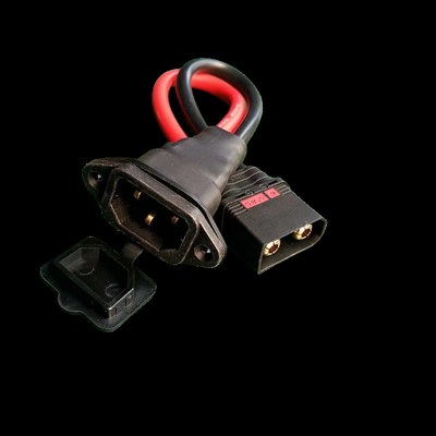 电动车充电线转接线QS8公头接口转品字口公头电池插头连接线