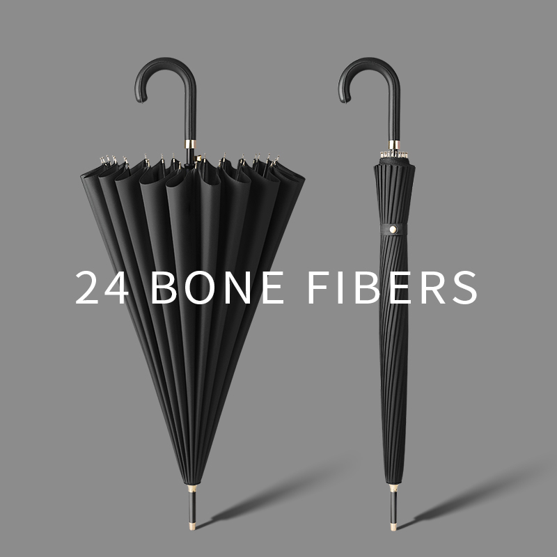 24骨雨伞自动长柄男士大号加大加固加厚坚实抗风暴雨女直杆弯柄伞