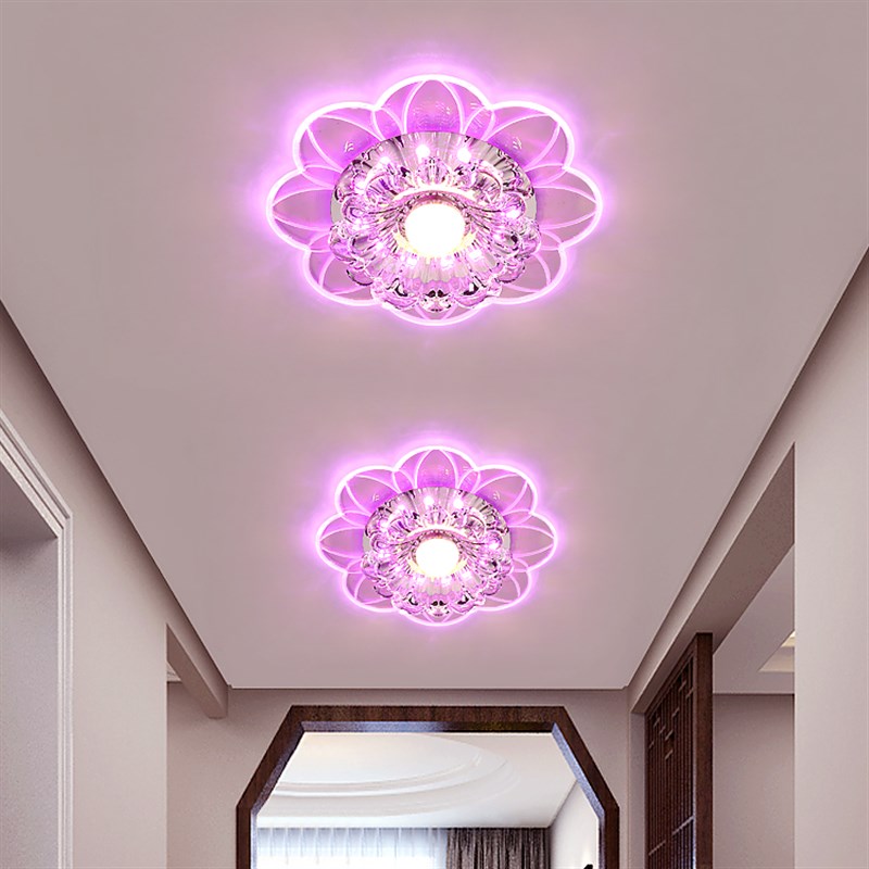 创意led筒灯过道灯走廊灯 玄关灯现代门厅灯水晶天花射灯