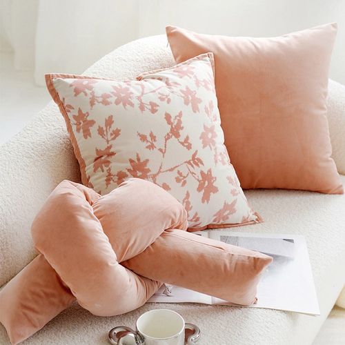 in风粉色朵爱少女卧室床头抱枕靠垫客厅沙发靠枕圆形蒲团