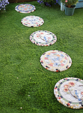 新室外垫脚石经典创意花园踏步板防滑别墅铺路汀步石庭院草坪装饰