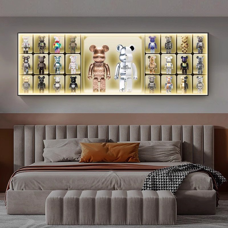 暴力熊灯光画客厅横幅装饰画LED氛围灯沙发背景墙挂画卧室壁灯画