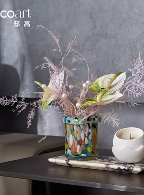 风创意软装高端场所空间氛围感用品陈列大理石托盘装饰摆件小