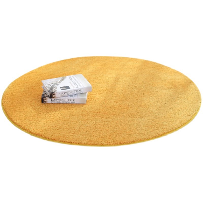 金黄纯色圆形手工地毯阳台吊篮转椅地垫儿童房地垫防滑定制,居家布艺,地毯,淘宝优惠券,粉丝福利购,淘宝优惠卷