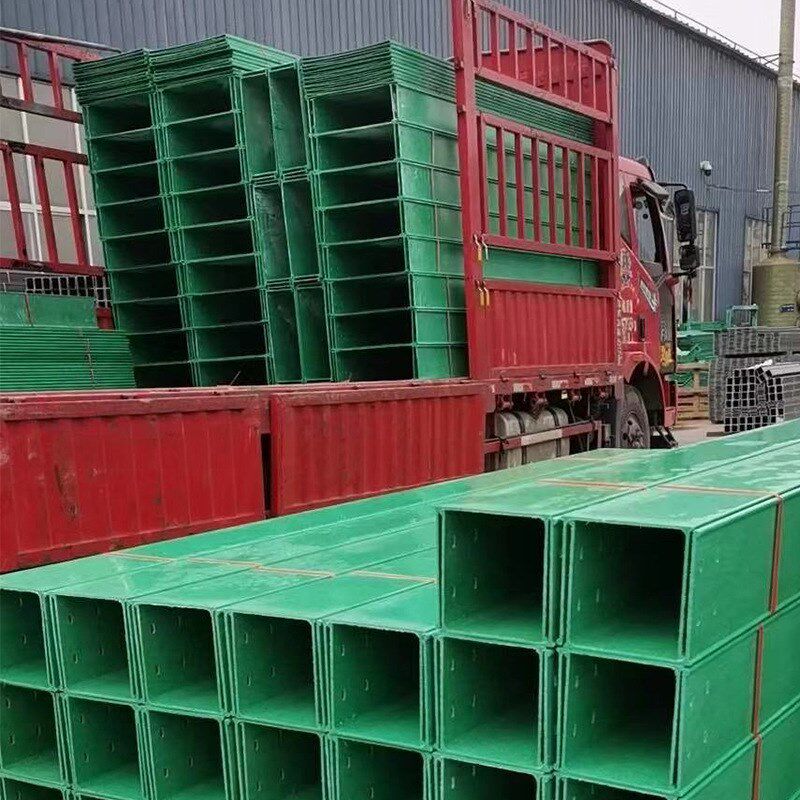 厂家阻燃玻璃钢电缆桥架槽式聚合物线槽玻璃钢槽式桥架