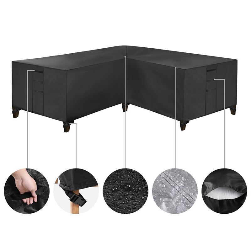 420D牛津布转角沙发罩 户外花园家具罩防尘罩带防水胶条 透气窗