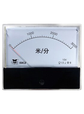 59c2直流转速表1500转1000米分表电压表rpm rmin mmin指针dc10v