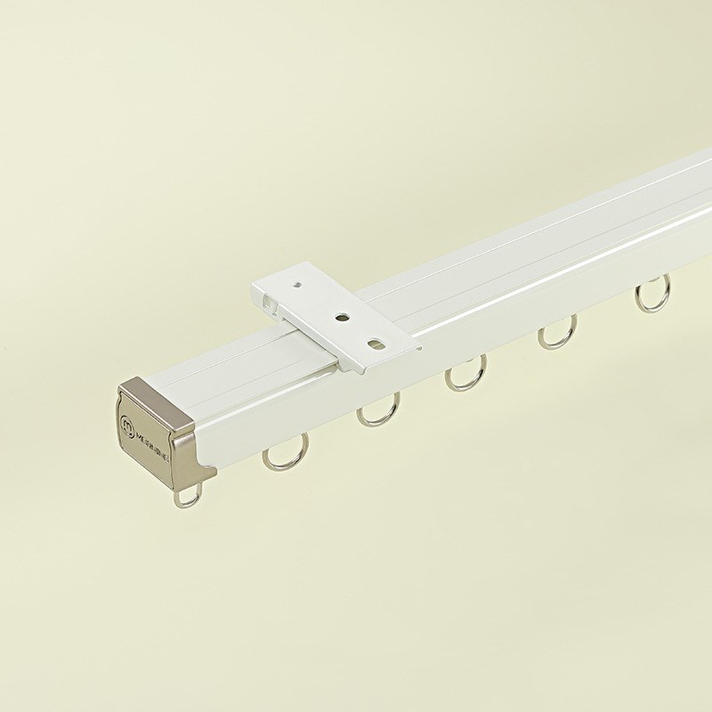 豪华重型轴承轮加厚直轨单双轨顶侧装窗帘杆真铝合金窗帘轨道