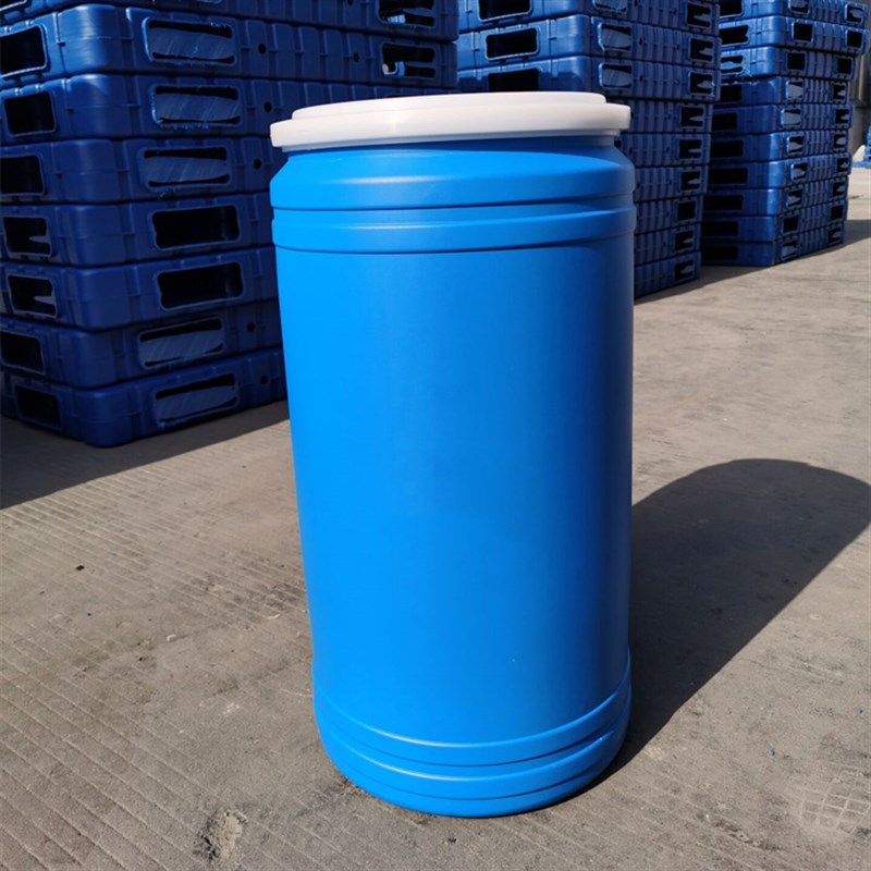 直口75L法兰桶塑料卡箍 70公斤抱箍密封化工蓝色 75L卡箍桶