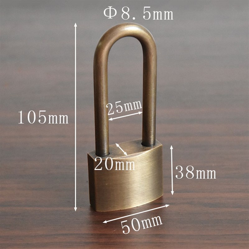 纯铜锁中式仿古全铜挂锁防水防盗户外长锁老式插销门栓古典大门锁