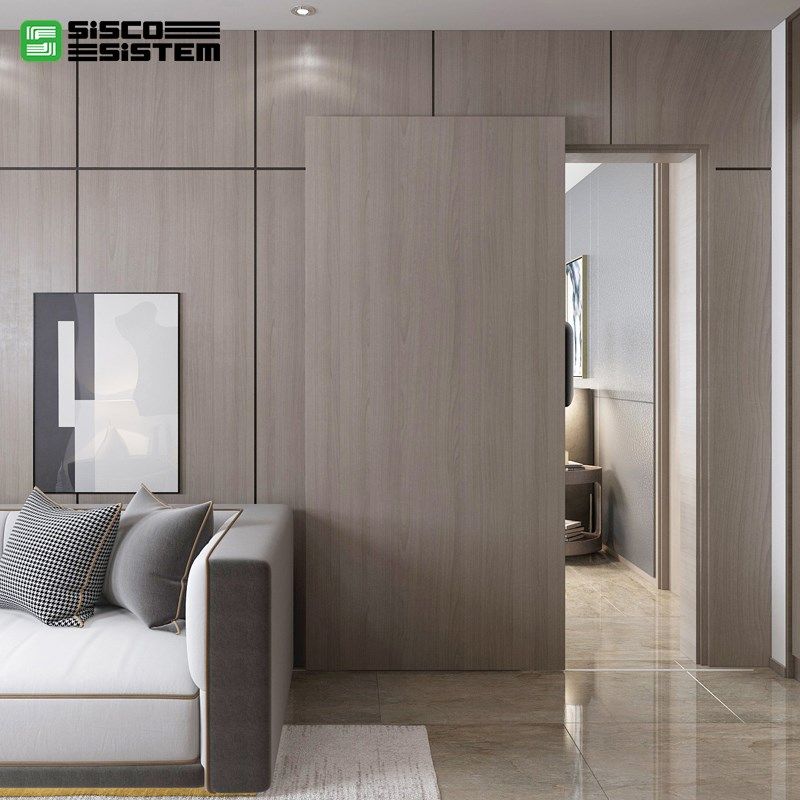 意大利SISCO隐形无轨道幽灵门五金配件双缓冲静音平移推拉巴士门