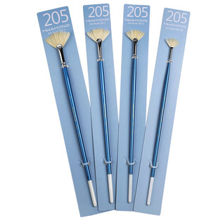 WON华虹扇形笔蓝杆水粉画笔笔触单只猪鬃毛美术生集训画室油画笔