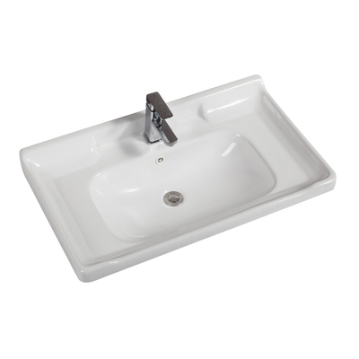 嵌入式一体方形陶瓷洗脸盆多款式洗漱台洗手盆艺术台上盆80CM单盆