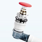 热弯岩板盆下水器洗手盆防堵防下水管丽耐盆一体陶瓷盆弹跳式