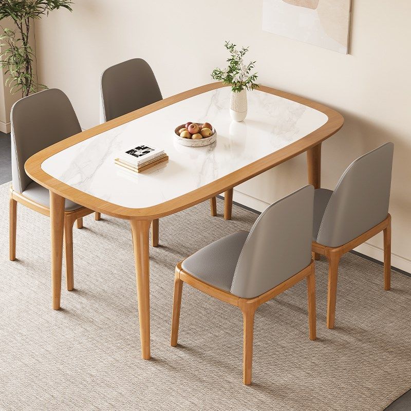 现代实木内嵌岩板餐桌椅小户型家用岩板餐桌吃饭桌子,住宅家具,岩板餐桌,淘宝优惠券,粉丝福利购,淘宝优惠卷