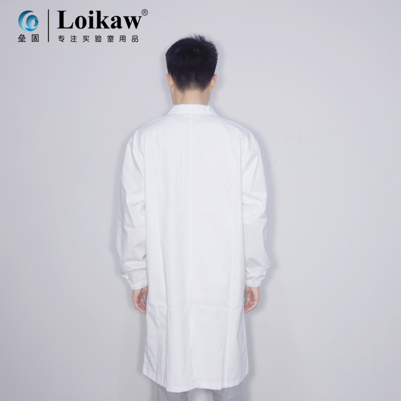Loikaw 实验室白大褂 优质白大衣 实验室厚款薄款长袖松紧袖口男