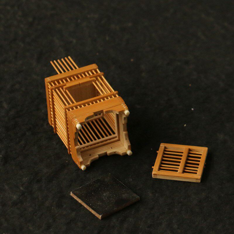 精品纯手工精工制作天然玉竹方形竹丝竹蛉笼子蝈蝈黄蛉盒竹笼虫具