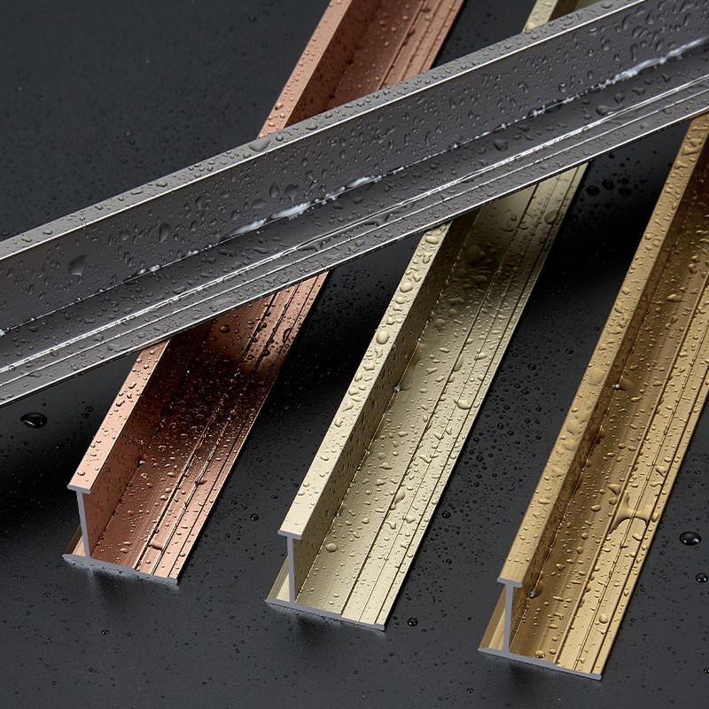 铝合金木饰面收边条集成墙板装饰钛金条防脱落护墙板工字线卡条