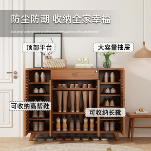 鞋柜家用门口实木门外小户型有门玄关柜室外过道电梯口楼道外鞋架