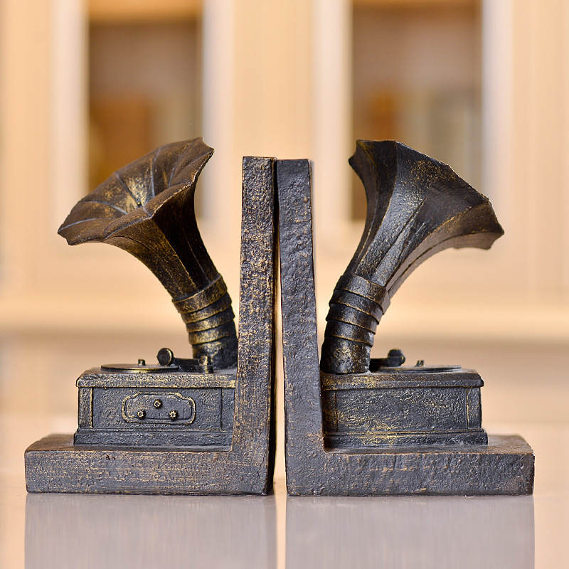 欧式复古留声机模型书档造型软装工艺品装饰书档创意家居