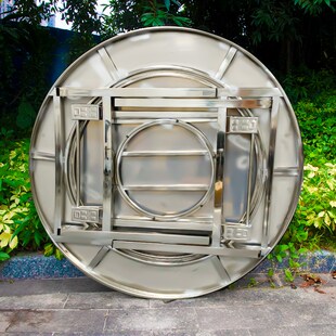 特厚全餐桌内置转盘圆桌台面便携式一体商贩火锅桌