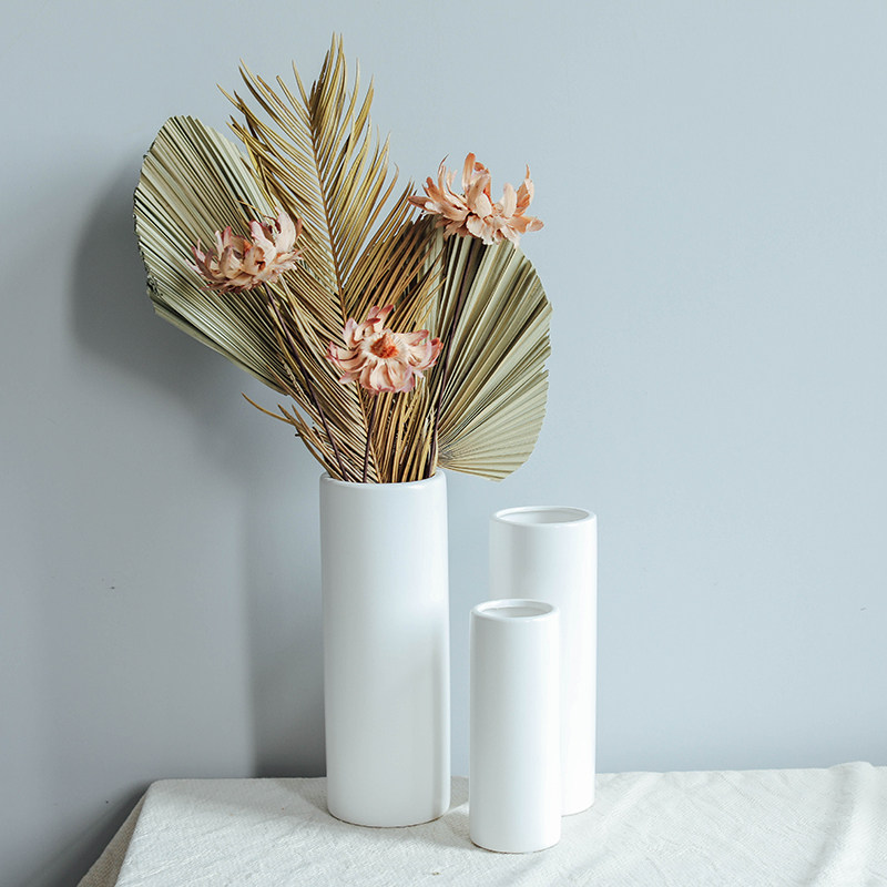 白色陶瓷瓶现代哑光质感家居软装工艺样板房装饰品干器,家居饰品,花瓶,淘宝优惠券,粉丝福利购,淘宝优惠卷