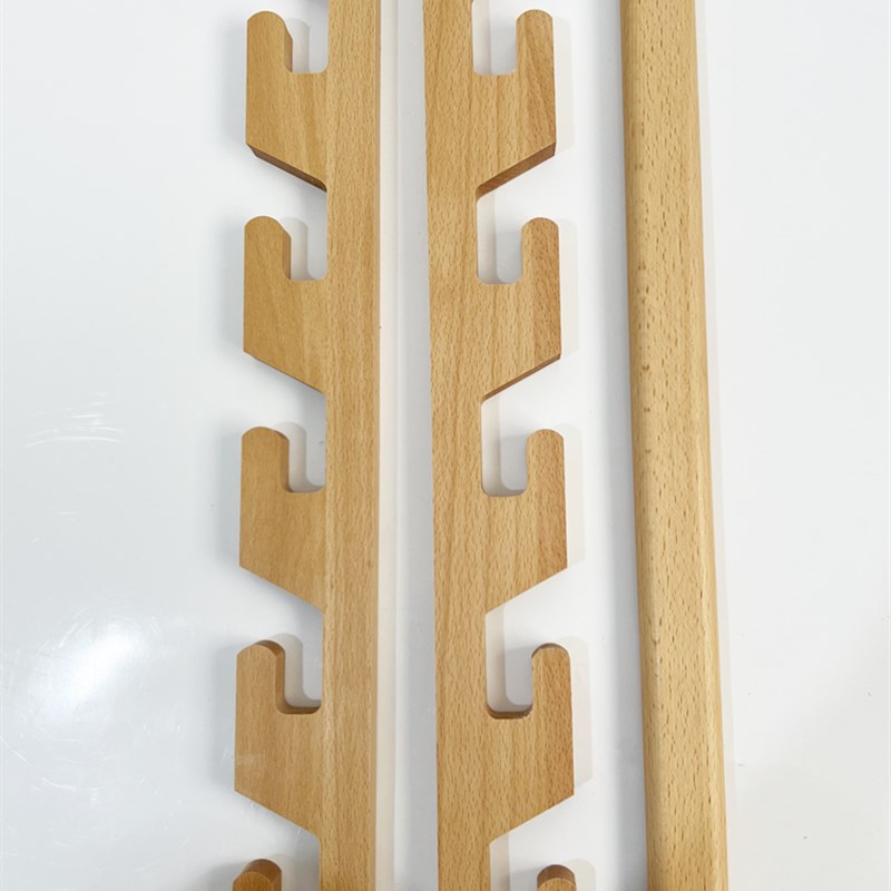 榉木任意撑实木衣杆衣通儿童成长型挂衣杆衣橱横杆橱柜挂杆法兰