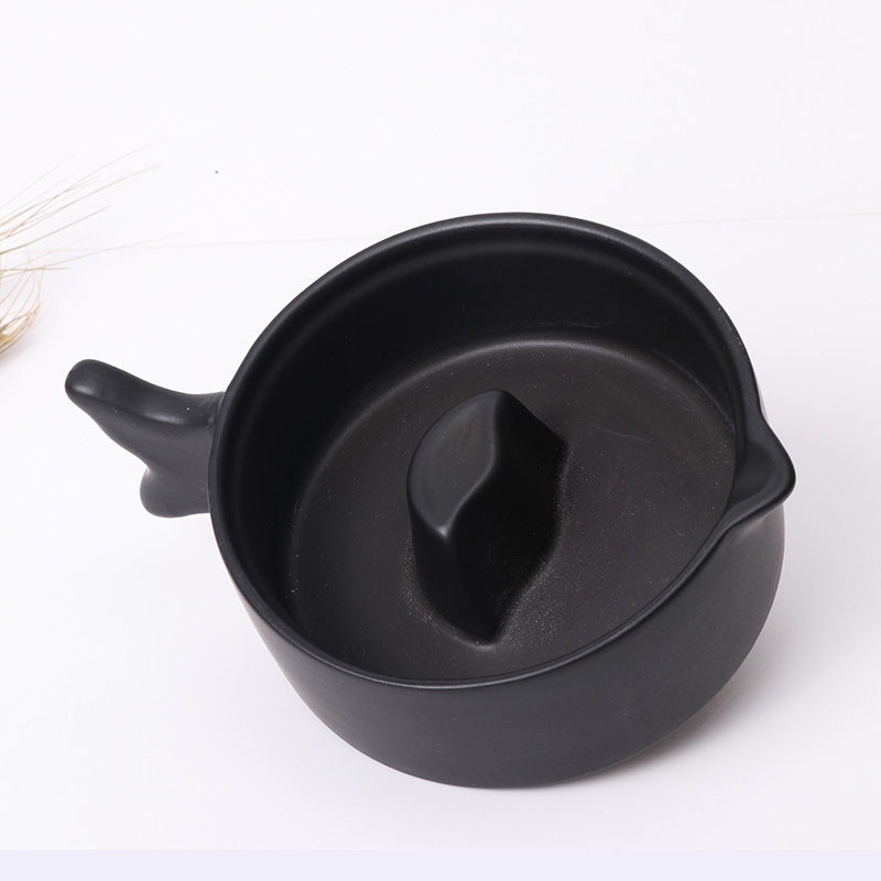 黑金墨池带盖多功能砚台黑色白色碟陶瓷笔搁盛装墨汁笔架多功能