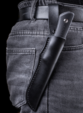 Realsteel 锐狮帝 从林刀 皮鞘 刀套 意大利进口牛皮 手工双面缝