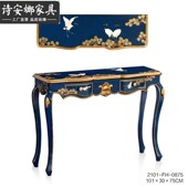 实木重工手绘 法式 新中式 门厅玄关台别墅客厅玄关桌