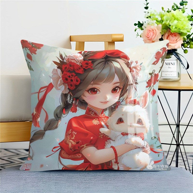 24新款十字绣抱枕枕套靠枕沙发卧室车上自己绣满绣