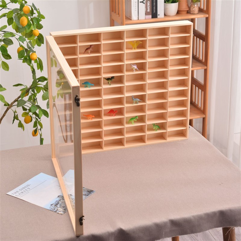 1:64小汽车模型展示架多美卡壁挂式模型防尘收纳架带门模型收纳盒