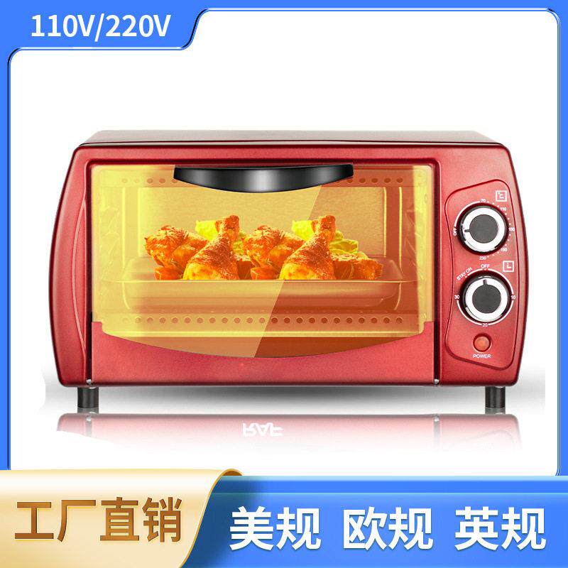 欧规跨境家用小型电烤箱多功能面包烘焙机家庭煎烤蛋糕烧烤机