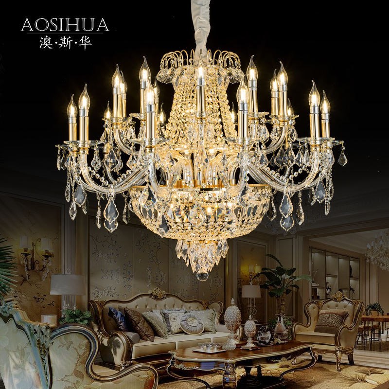 欧式水晶客厅吊灯轻奢现代简约大气餐厅卧室灯具美式别墅灯饰