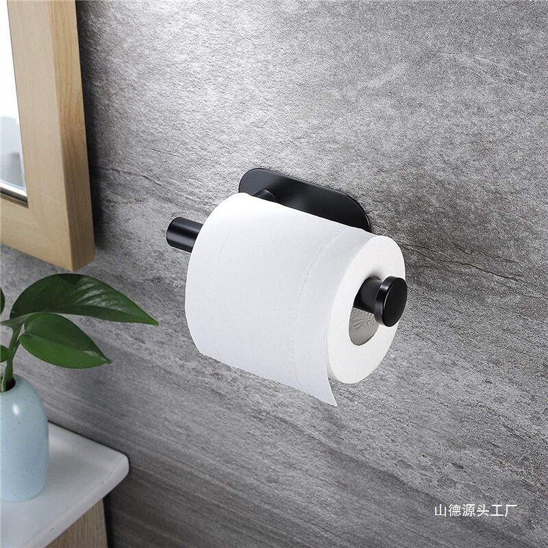 不锈钢厕所卷纸架免打孔卫生间手纸巾架盒立式厨房卷筒纸挂钩支架图片