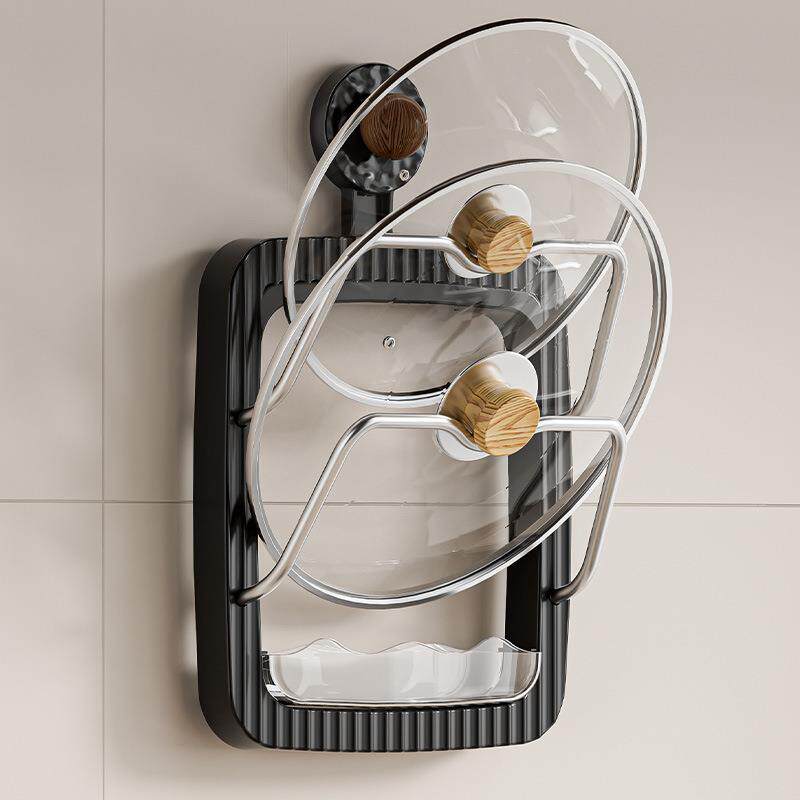 轻奢吸盘菜板架多用途锅盖菜板壁挂式无痕免打孔收纳架放置锅盖架