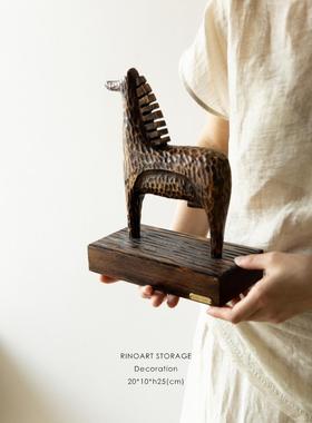 若奈非洲木雕动力手工野马家居艺术饰品黑金标签有限公司自习室