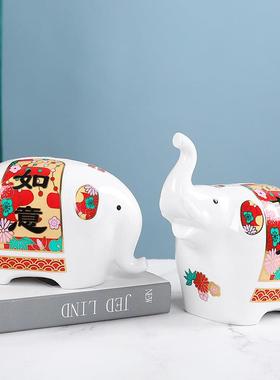 陶瓷大象存钱罐可取2021年新款儿童储蓄罐男孩储钱罐女孩储币摆件