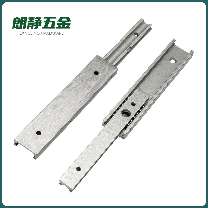 20宽铝合金IDA61抽拉型SAR3铝合金导轨三段式线性抽拉滑轨Y-PCB01