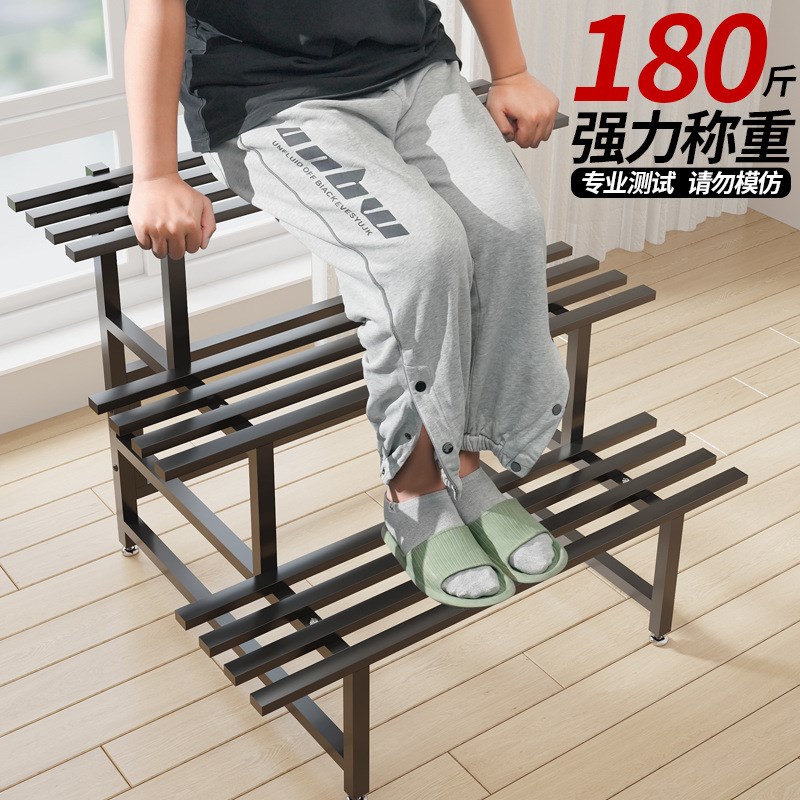 简约现代阳台落地式花架多层碳钢阶梯置物架客厅铁艺不锈多肉新品