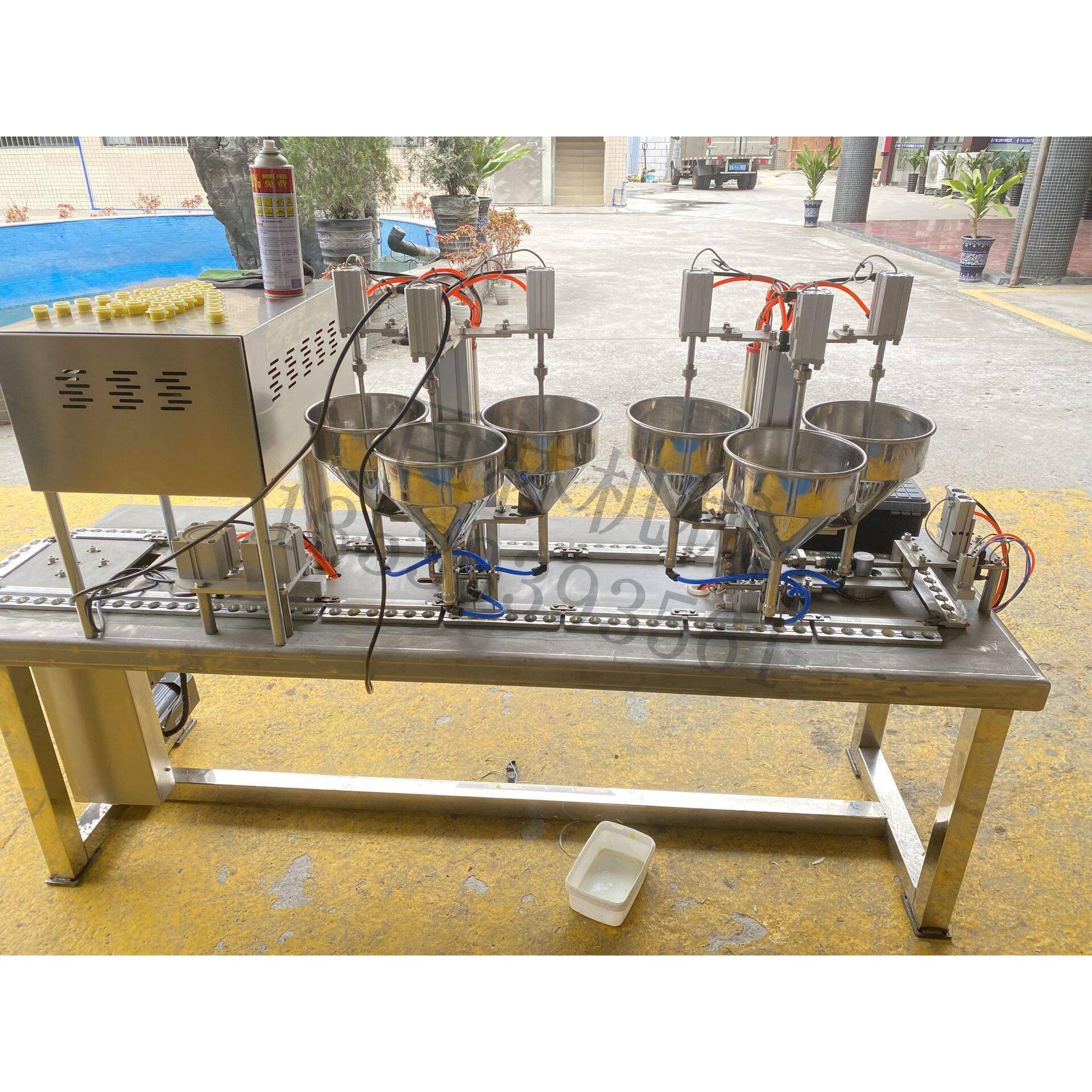 水彩颜料灌装机 绘画多色颜料灌装压盖机 多头液体灌装机压盖机